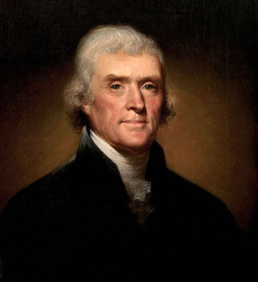Portrait of Thomas Jefferson, by Rembrandt Peale, 1800, White House Collection (Wikipedia commons)