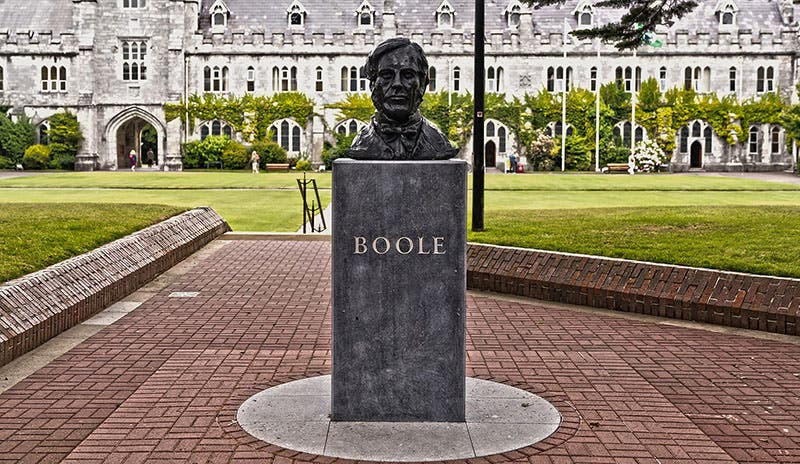 Bust of George Boole, University College (formerly Queen’s College), Cork, Ireland, where Boole was professor of mathematics from 1849 to 1864 (Wikimedia commons)
