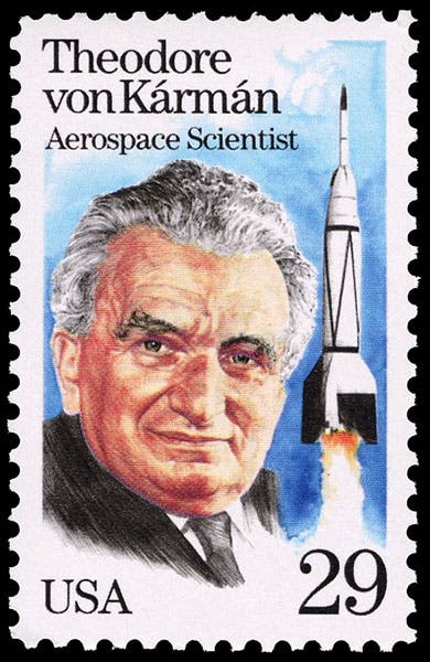 U.S. postage stamp issued in honor of Theodore von Kármán, 1992 (postalmuseum.si.edu)