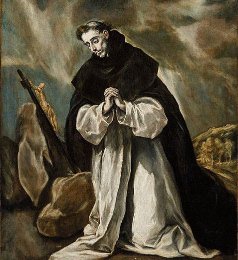 Portrait of Dominic de Guzmán, better known as Saint Dominic, oil on canvas, by El Greco, ca 1605, Boston Museum of Fine Arts (Wikimedia commons)