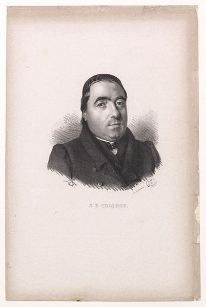 Portrait of Jean-Baptiste Croizet, lithograph, undated, Bibliothèque de Clermont (overnia.bibliotheques-clermontmetropole.eu)