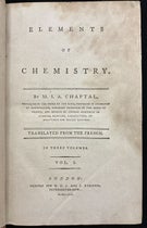 Title page, Elements of chemistry, by Jean-Antoine Chaptal, transl. by William Nicolson, vol. 1 (of 3), 1791 (Linda Hall Library)