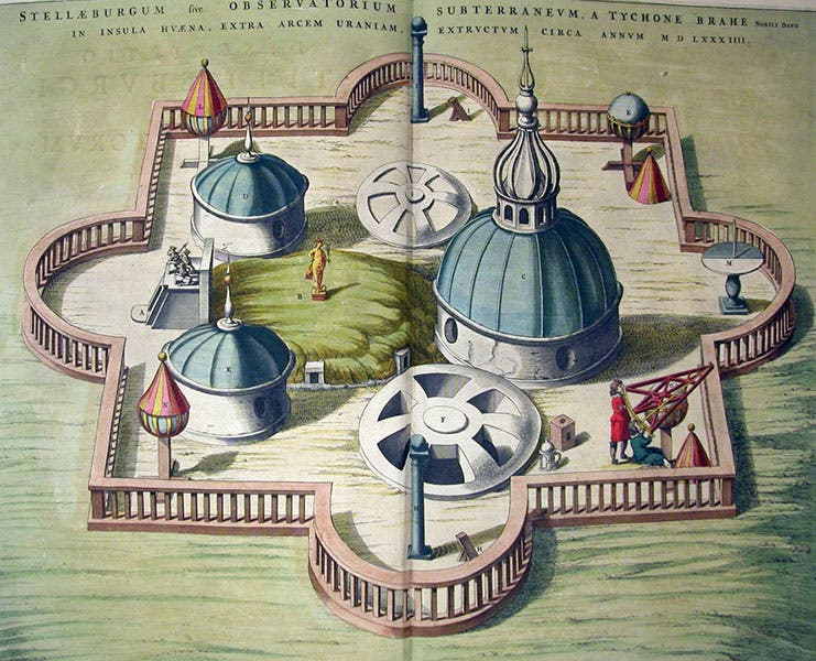 Stjerneberg, Tycho Brahe’s underground stellar observatory, from Joan Blaeu, Atlas maior, vol. 1, 1662 (Linda Hall Library)