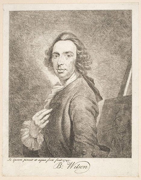 Benjamin Wilson, self-portrait, etching, Philadelphia Museum of Art, 1749 (philamuseum.org)