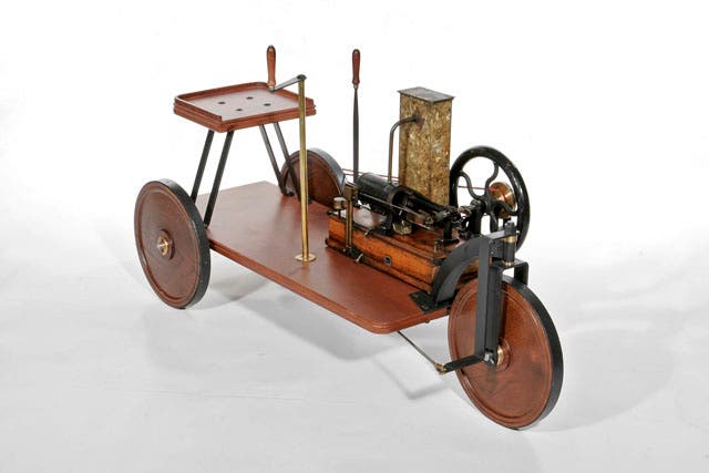 Replica of 1884 tricycle powered by Enrico Bernardi’s Pia gasoline engine, Nicolis Museum, Villafranca di Verona, Veneto (museonicolis.com)
