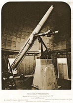 26-inch Clark refractor, U.S. Naval Observatory, with which Asaph Hall discovered the two moons of Mars, Aug. 17, 1877 (cnmoc.usff.navy.mil)