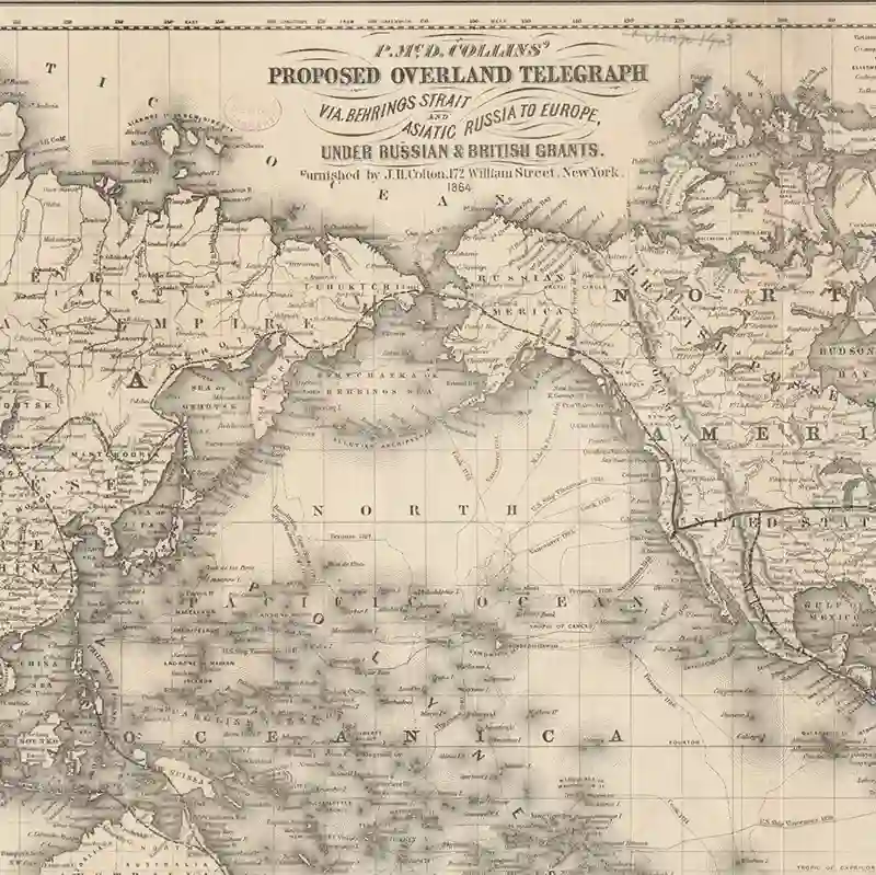 Map of the proposed Russo-American telegraph from San Francisco to St. Petersburg, 1864, National Park Service (nps.gov)