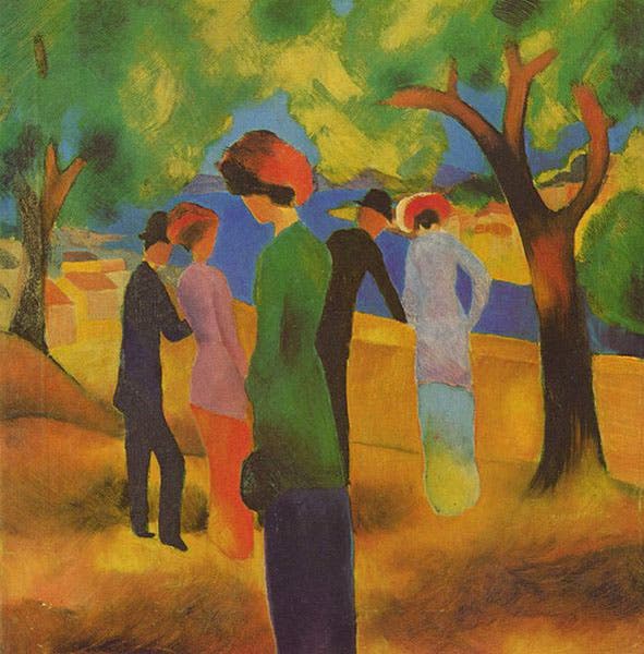 Lady in a Green Jacket, by August Macke, oil on canvas, Museum Ludwig, Cologne, 1913 (Wikimedia commons)