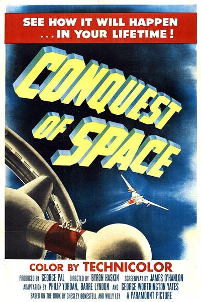 Movie poster for Conquest of Space, produced by George Pal, 1955 (imdb.com)
