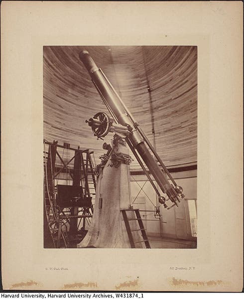 The 15-inch “Great Refractor” at Harvard College Observatory, Cambridge, Mass., photogravure, 1870s, courtesy of Tom Fine (hea-www.harvard.edu/~fine)