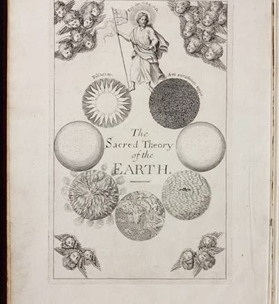 Engraved frontispiece, Thomas Burnet,, <i>Theory of the Earth</i>, vol. 1, 1684 (Linda Hall Library)