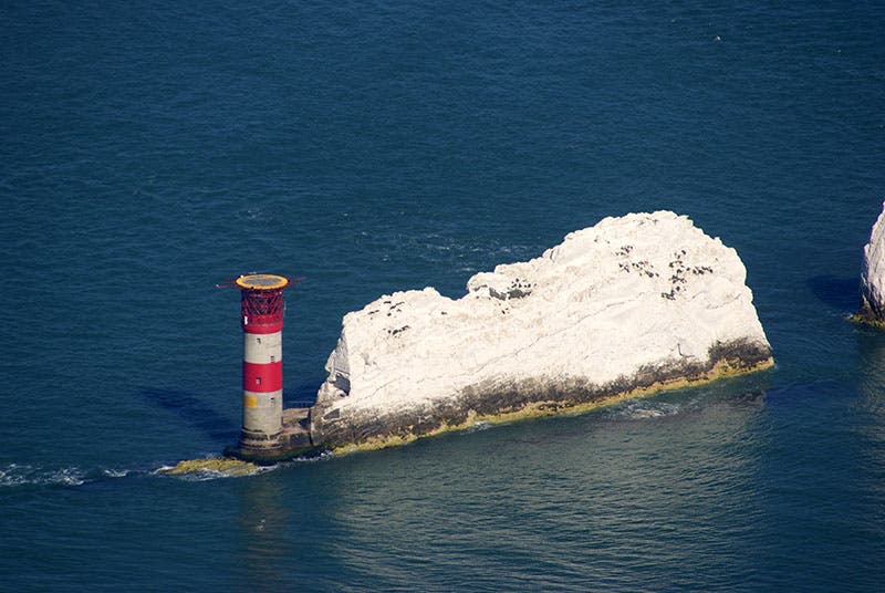 Needles lighthouse, Isle of Wight, photograph.