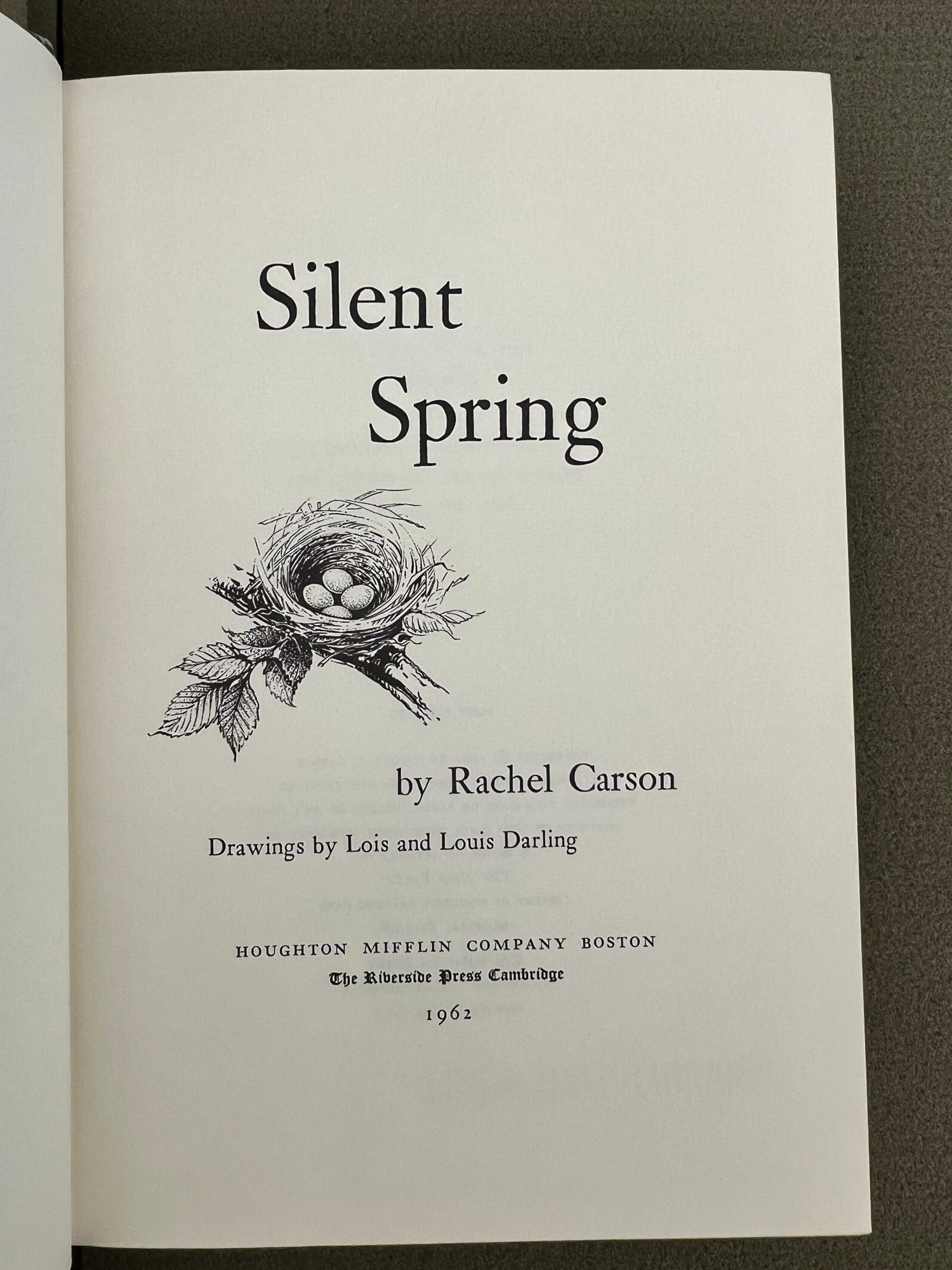 Rachel Carson, Silent Spring, Boston, 1962 (Linda Hall Library)