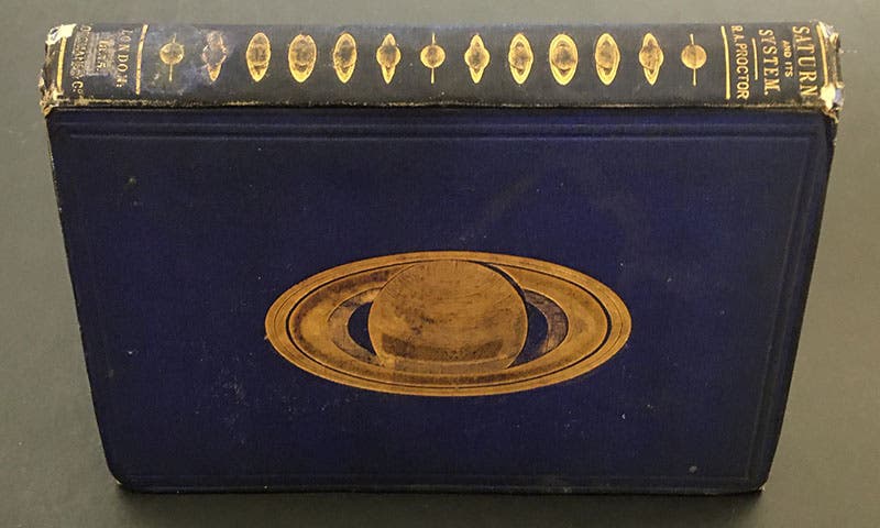 Original decorative cloth binding, Richard A. Proctor, Saturn and its System, 1865 (Linda Hall Library)