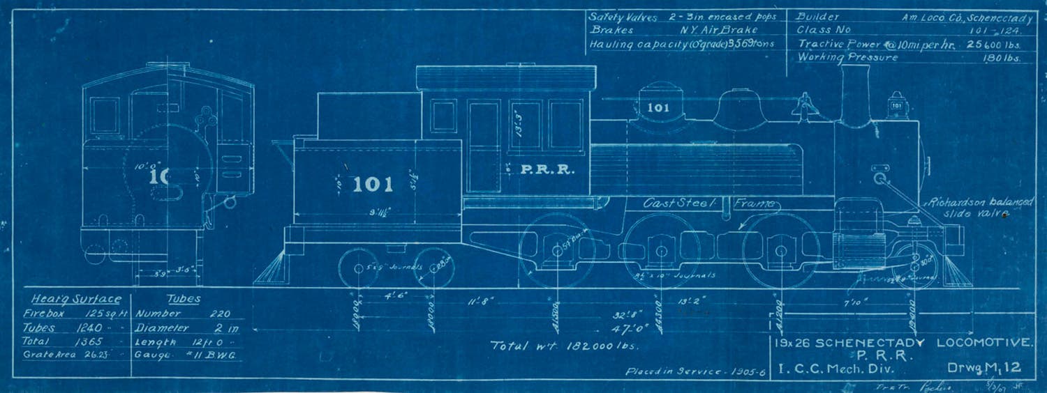 
Blueprint of a Schenectady locomotive. View in Digital Collection »