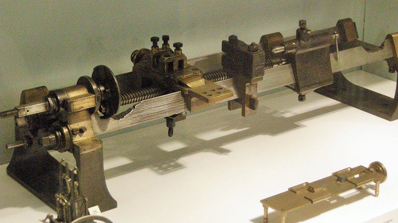 Screw-cutting lathe built by Henry Maudslay, ca 1800 (Science Museum, London)