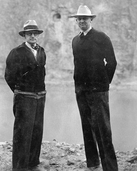 Frank Crowe, right, with USBR superintendent Walter R. Young (mst.edu)