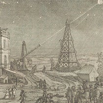 Headpiece showing the Paris Observatory, Tables astronomiques, by Jacques Cassini, p. 1, 1740 (Linda Hall Library)
