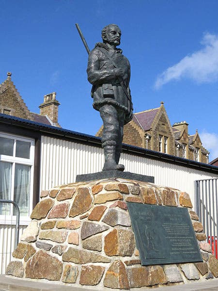Statue of John Rae, Stromness pier, Orkney, unveiled 2013 (Wikimedia commons)