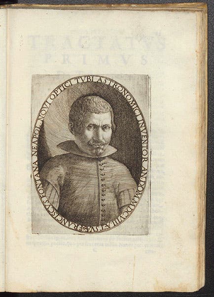 Francesco Fontana, self-portrait, etching, in his Novae coelestium, 1646 (Linda Hall Library)