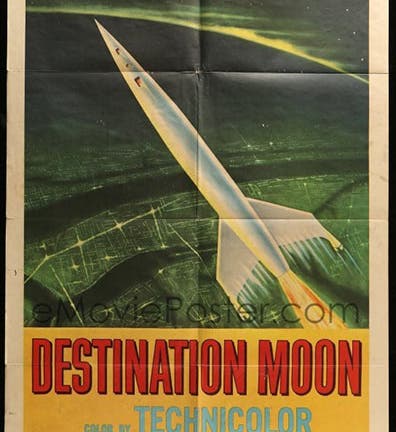 Movie poster for Destination Moon, produced by George Pal, 1950 (cinemahistoryonline.com)