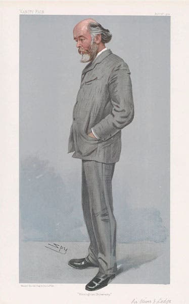 Caricature of Oliver Lodge, by “Spy” (Leslie Ward), Vanity Fair, Feb. 4, 1904, National Portrait Gallery (npg.org.uk)