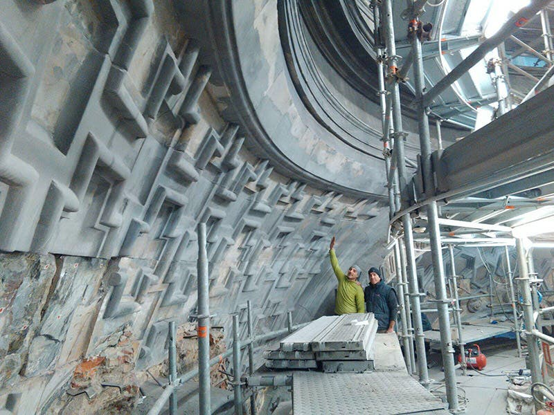 Renovation in progress, Chapel of the Holy Shroud, Turin (photo in possession of the author)