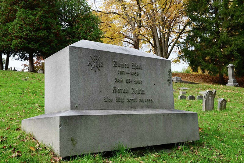 Gravestone of James Hall, Jr., Albany Rural Cemetery, Menands, New York (timesunion.com)