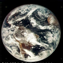 First color photograph of the entire Earth from space, taken by the ATS-3 satellite, Nov. 10, 1967 (Wikimedia commons)