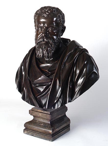 Bust of Galileo Galilei, bronze, by Lodovico Salvetti after a plaster original, ca 1666, National Maritime Museum, Greenwich (rmg.co.uk)