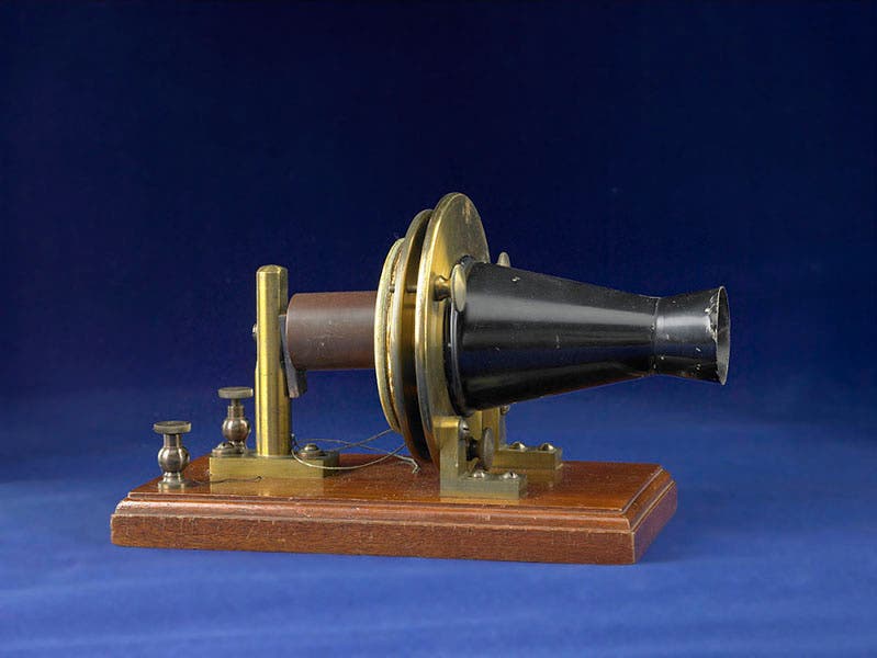 Telephone transmitter used by Alexander Graham Bell for demonstration at the 1876 Philadelphia Centennial Exposition, National Museum of American History, Smithsonian Institution (americanhistory.si.edu)