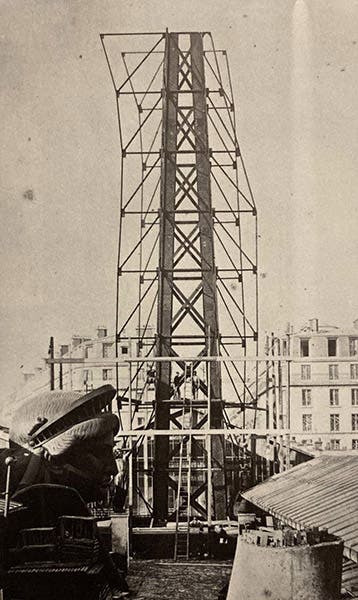 The armature designed by Gusave Eiffel for the Statue of Liberty, pre-erected in Paris, 1884, photograph in La Statue de La Liberte/ The Statue of Liberty, by Bertrand Lemoine, p. 138, 1986 (Linda Hall Library)