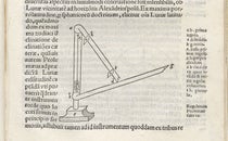 “Ptolemy’s rule,” an astronomical sighting instrument, woodcut in Cosmographia, by Francesco Maurolico, 1543 (Linda Hall Library)