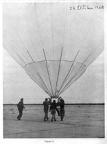 The launch of the first (but unnamed) modern hot-air balloon, Oct. 22, 1960, with Ed Yost in a suspended chair that passed for a gondola (santafenewmexican.com)
