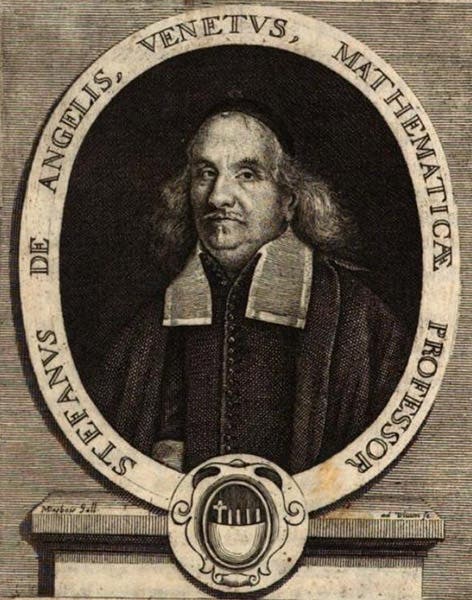 Portrait of Stefano degli Angeli, engraving, in Lyceum Patavinum sive Icones, by Charles Patin, 1682 (Wikimedia commons)