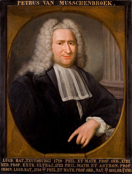 Portrait of Pieter van Musschenbroek, oil on canvas, by Hieronymous van der Mij, 1741, University of Leiden (Wikidata)