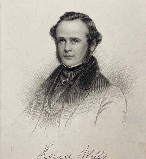 Steel engraving of Horace Wells (c. 1912) (Clendening History of Medicine Library)