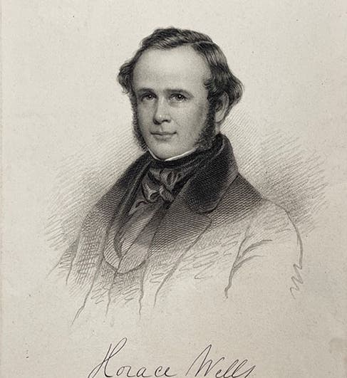 Steel engraving of Horace Wells (c. 1912) (Clendening History of Medicine Library)