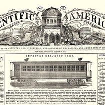 Detail of the masthead, Scientific American, volume 1, issue 1, page 1, Aug. 28, 1845 (Wikimedia commons)