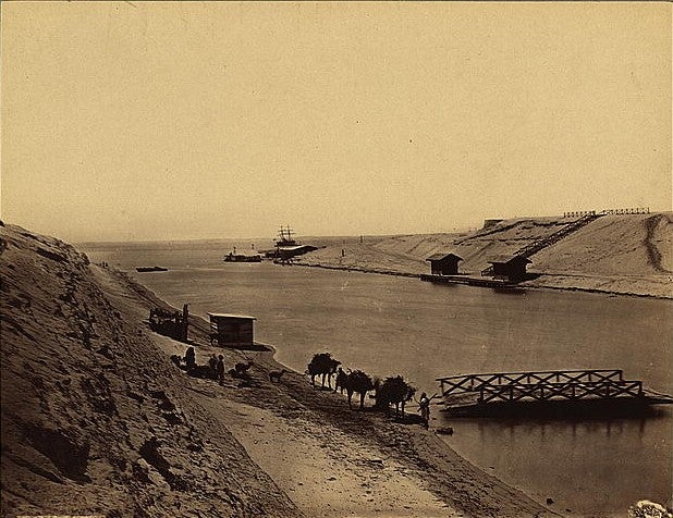 Ferdinand de Lesseps finishes building the Suez Canal in Egypt.