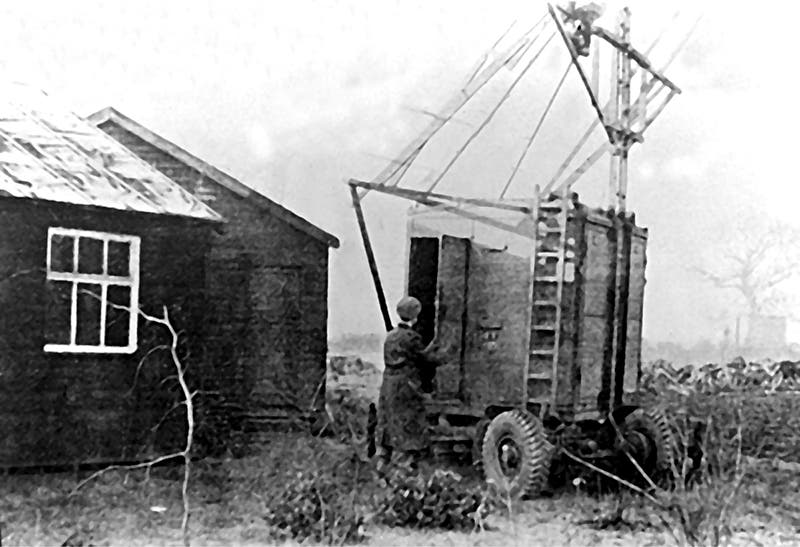 Jodrell Bank Observatory when it opened in 1945, furnished with war-surplus equipment (Wikimedia commons)