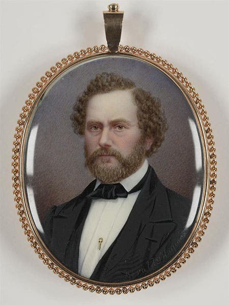 Samuel Colt, miniature portrait, watercolor on ivory (Wadsworth Atheneum)