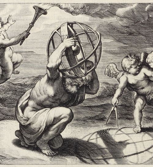 A stereographic projection of an armillary sphere, engraving by Rubens, from Aguilon, <i>Opticorum</i>, 1613 (Linda Hall Library)