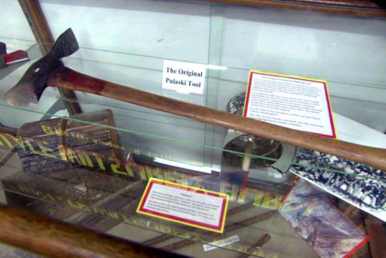 The original Pulaski fire-fighting tool of 1911, or so it is labelled, Wallace District Mining Museum, Wallace, Idaho (travelchannel.com)