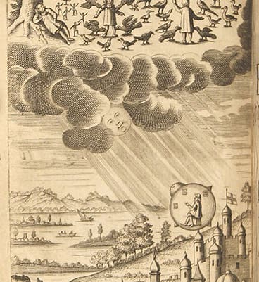 Frontispiece to <i>Comical History of the States and Empires of the Worlds of the Moon and Sun</i>, by Cyrano de Bergerac,1687 (lwcurrey.com)