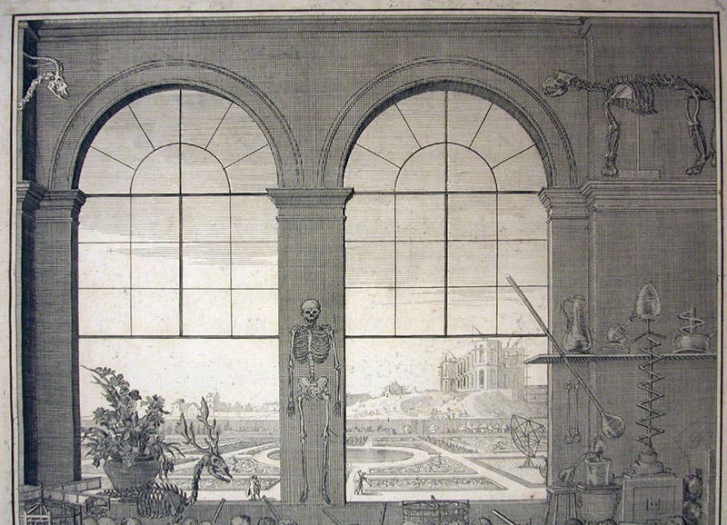 View of the Paris Observatory, under construction, ca 1671, detail of second image, Mémoires pour servir à l'histoire naturelle des animaux, by Claude Perrault, 1676 (Linda Hall Library)