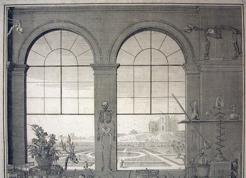 View of the Paris Observatory, under construction, ca 1671, detail of second image, Mémoires pour servir à l'histoire naturelle des animaux, by Claude Perrault, 1676 (Linda Hall Library)