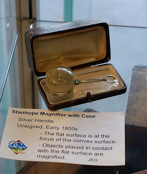 Stanhope magnifying lens, early 19th century, University of Arizona (Wikimedia commons)