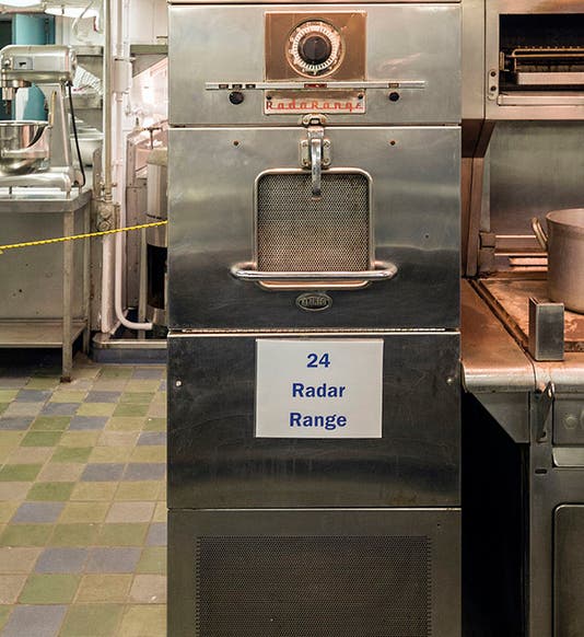 “RadaRange,” early shipboard microwave oven, manufactured by Raytheon, 1961 (Wikimedia commons)