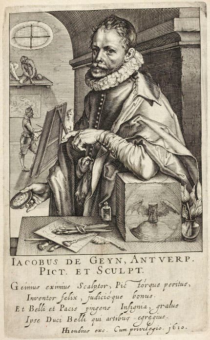 Portrait of Jacques de Gheyn II, engraving by Hendrik Hondius, 1610 (Wikimedia commons)